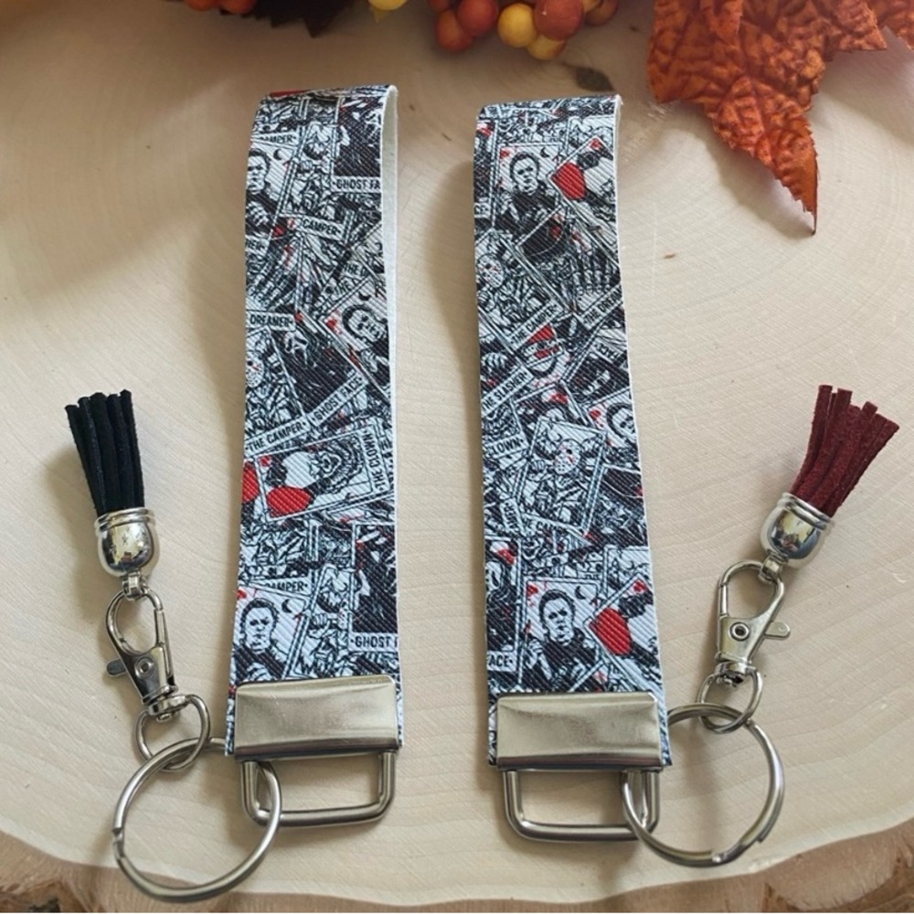 Halloween Horror Movie Character Faux Leather Keychain (price is for 1)
